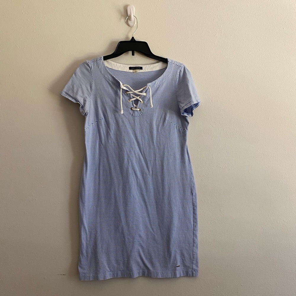 Tommy Hilfiger Blue and White Striped Dress